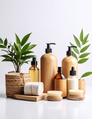 Natural skincare products spa set organic beauty wellness mockup branding