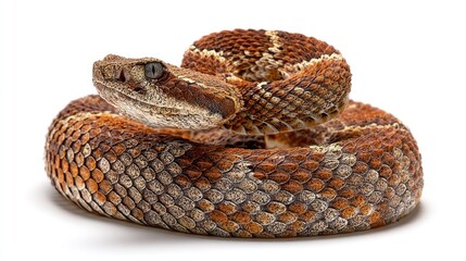 Obraz premium Close-up coiled rattlesnake