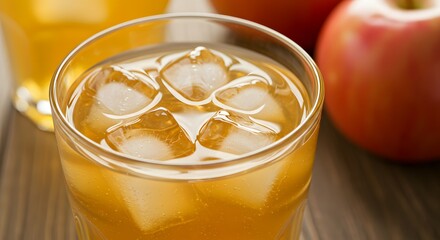 Refreshing Apple Juice with Ice