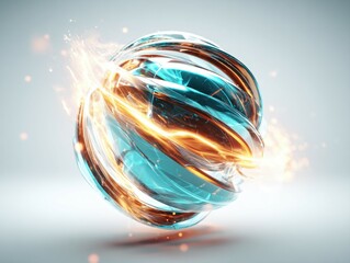 Dynamic energy sphere abstract art digital illustration modern design close-up view futuristic concept