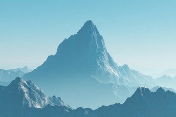 Majestic mountain climbing adventure in serene nature landscape aerial view of majestic peaks