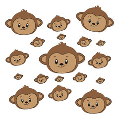 monkey background vector illustration cute, interesting, and nice