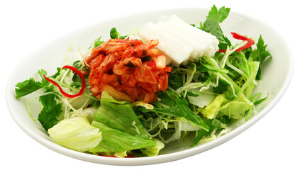 Korean Kimchi Salad with Fresh Vegetables
