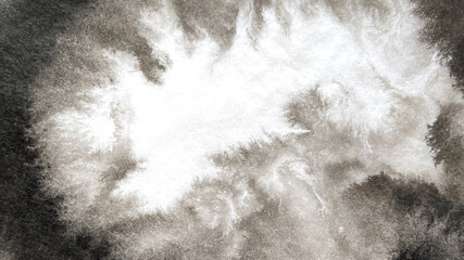 sumi ink wash drawing created with brush, sumi  ink wash painting with visible brushstrokes, ink drawing made with sumi brush, washi paper texture, bleeding texture, blurring texture, banner 