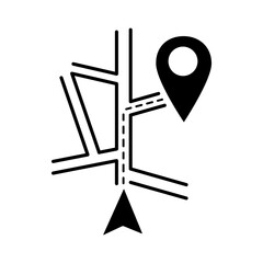 Map Navigation Icon Black