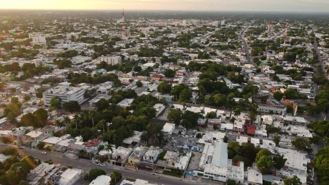 Expansive Aerial View Merida Yucatan City And Suburbs