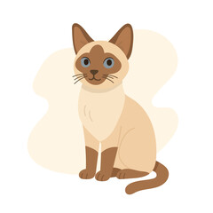 Graceful birman cat with gentle face and creamy fur sits calmly. This birman cat artwork highlights quiet beauty, beloved in feline visual storytelling.