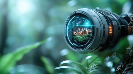 Closeup view of a capturing the intricate details and lush green foliage of a beautiful forest landscape  Natural scenic environment with blurred background and bokeh effect