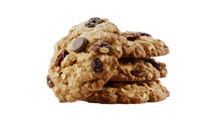 A group of cookies with raisins and oats