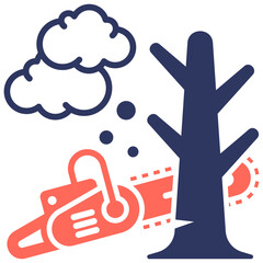 Obraz premium Deforestation Pollution Icon