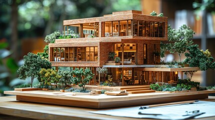 Stunning modern wooden house with a lush nature inspired backyard featuring a spacious rooftop terrace elevated patio and multi level living spaces  The contemporary design combines open