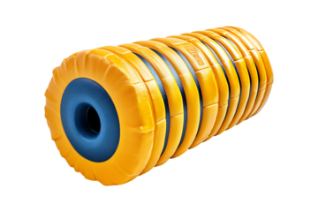 Gym foam roller isolated on a transparent background