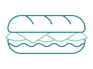 Bread sandwich icon. Fast food outline icon. Simple junk food and street food vector illustration in modern thin line style.