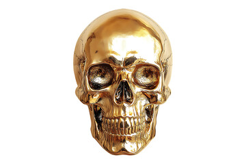 gold skull isolated on a transparent background