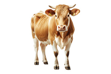 Gelbvieh Cow isolated on a transparent background