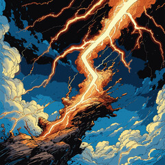 lightning vector image with contrasting colors