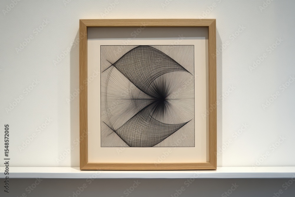 Poster intricate abstract design with radiating lines.