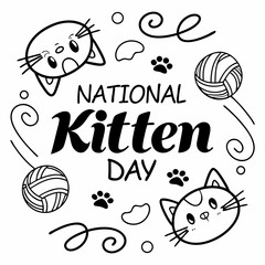NATIONAL KITTEN DAY vector illustration