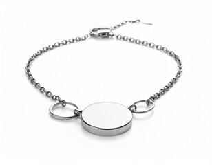 silver necklace isolated on white background