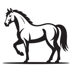 Elegant horse silhouette profile vector graphic