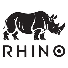 Stylized rhino silhouette logo design