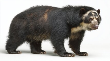 Side view of a spectacled bear.  Animal portrait