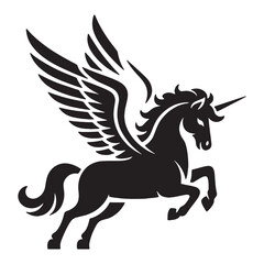 Majestic winged unicorn silhouette
