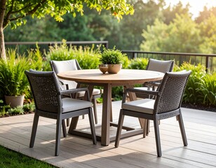 Fototapeta premium table and chairs in the garden