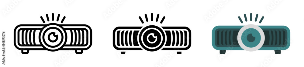 Aufkleber projector icon set. for mobile concept and web design on white background