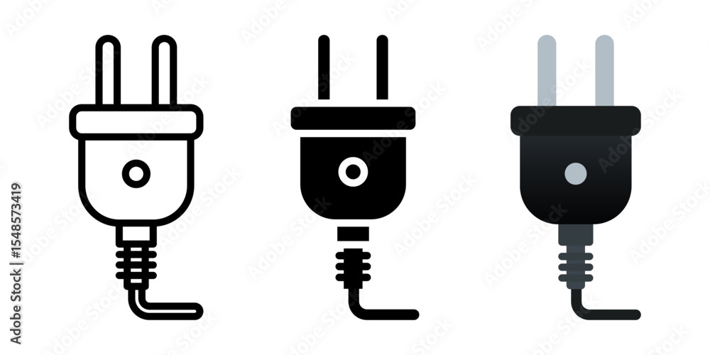 Aufkleber plug icon set. for mobile concept and web design on white background
