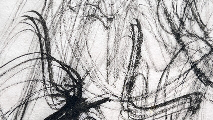 ink painting washi paper texture background material, sumi drawing, brush pen art drawing, washi paper texture, dynamic brush strokes, lines with a sense of speed, banner