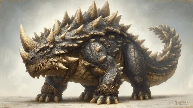 Fantasy Monster: A Powerful Spiked Beast