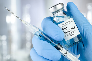 Small drug vial with influenza vaccine
