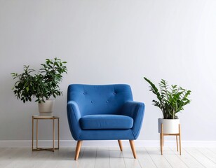 blue sofa in a room