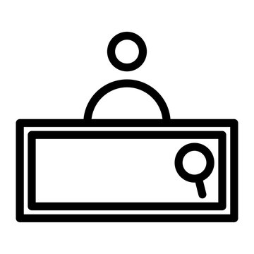 search costumer. This is a vector single icon with a line style. Suitable for any purpose, such as website design, mobile app design, logo design, pattern design, etc.