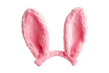 Pink Easter bunny ears Headband isolated on a transparent background