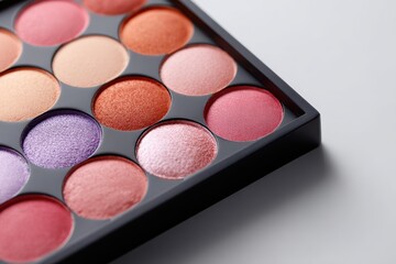 Professional makeup palette on white background