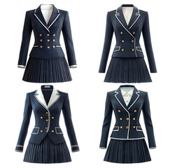 Stylish Navy Blue Skirts and Blazers for Women in Modern Design