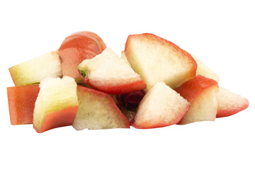 rose apple slice piece on white fruit