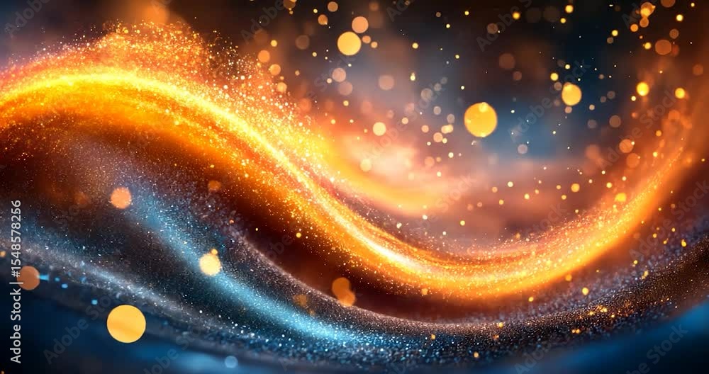 Canvas Prints abstract swirling glitter with warm and cool tones, bokeh effect.