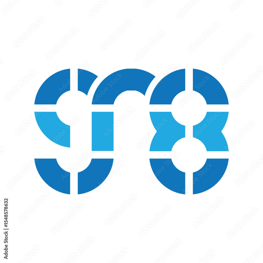 Fototapete the image shows a flat monogram logo design of an initial letter gr8 in blue color that looks clean 