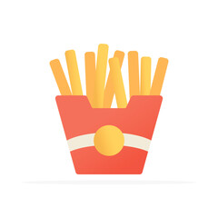 Fries icon, colored flat vector. Modern and minimalist design.