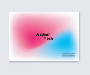 Abstract liquid background set. Gradient mesh. Effect pink and blue color blend. Blurred fluid colorful mix. Modern design template for web covers, ad banners, posters, brochures, flyers.