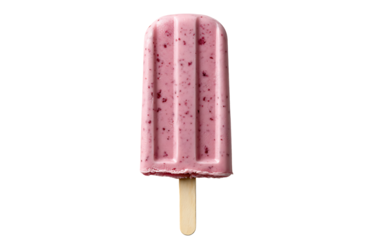 Pink ice cream popsicle isolated on a transparent background