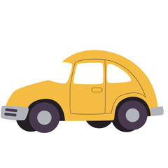 Fototapeta premium A small yellow car illustration, ideal for representing urban travel, personal transportation, and compact car usage. 