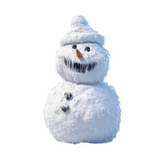 Obraz premium Melting Snowman with Icicles - 3D Rendered Winter Character