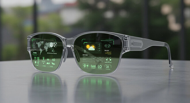 Smart Glasses with Augmented Reality Interface, Future Technology Concept