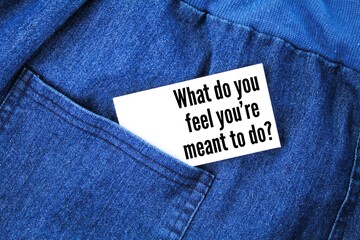 Question words What do you feel you're meant to do?