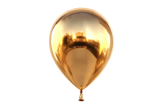 gold balloon isolated on a transparent background