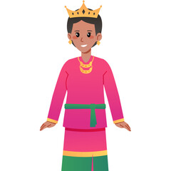 Illustration of Indonesian Traditional Attire